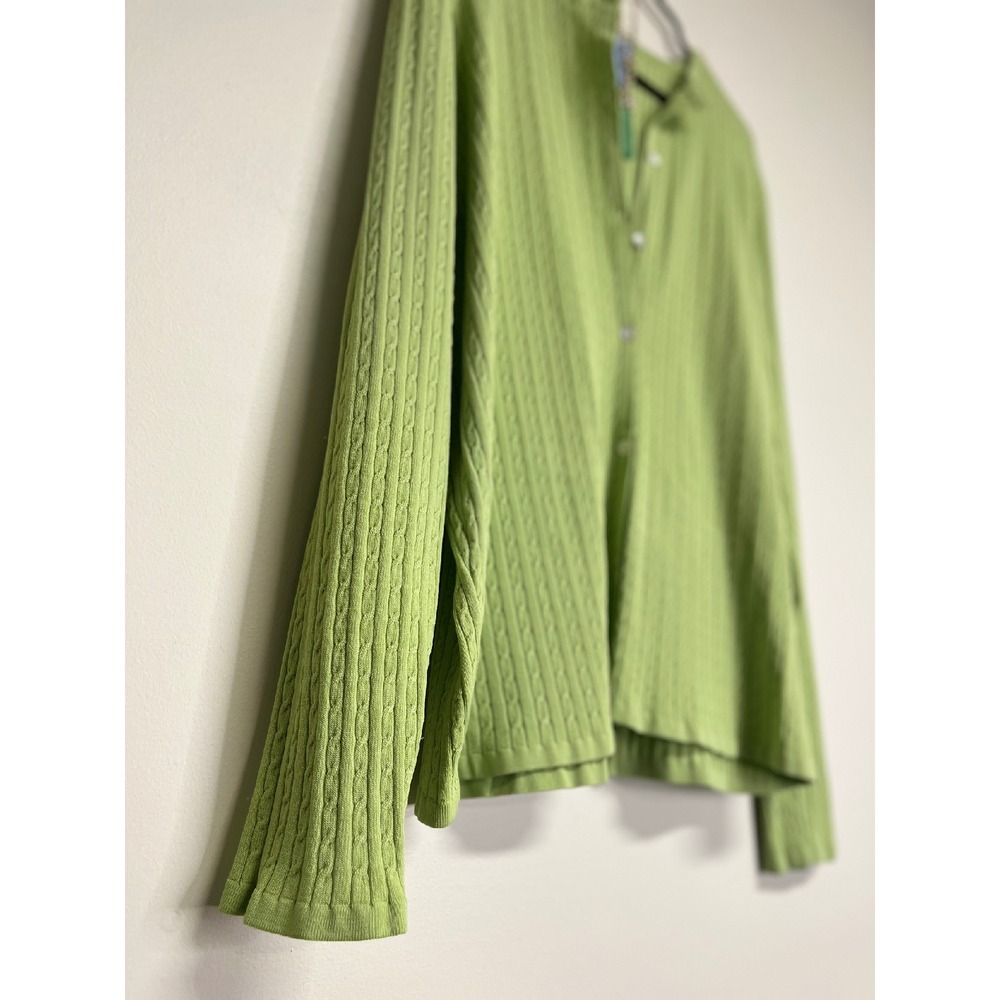 Commentary Women's Green Cardigan‎ Textures Knit Sweater Size L - Picture 3 of 7